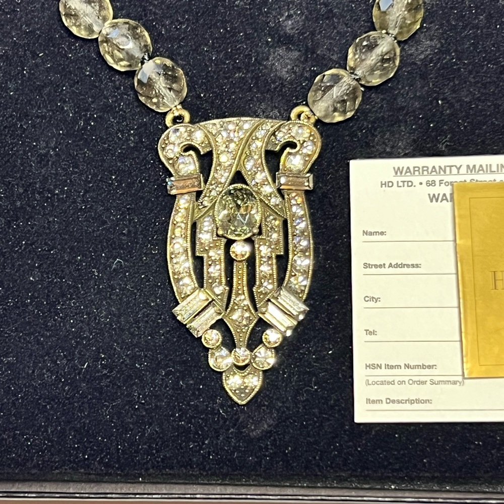 NIB Heidi Daus Iris Swarovski Crystal Art Deco Style Necklace - Picture 2 of 9